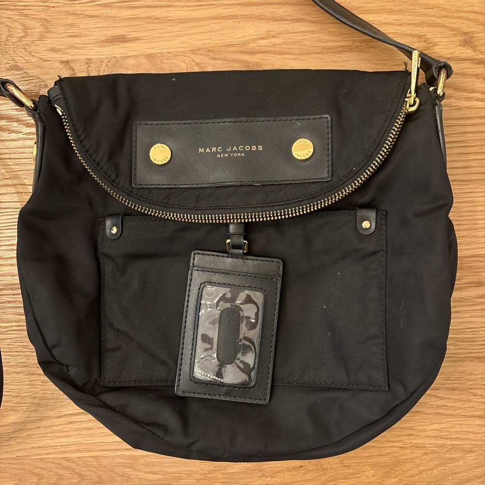 Marc By Marc Jacobs Preppy Nylon Large Natasha Crossbody Bag Black - Picture 2 of 7